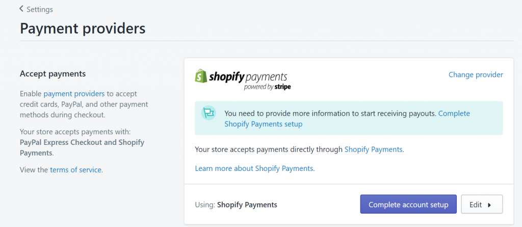 Shopify payment options